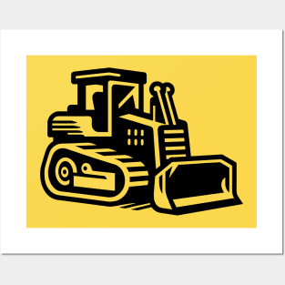 Construction Bulldozer Posters and Art